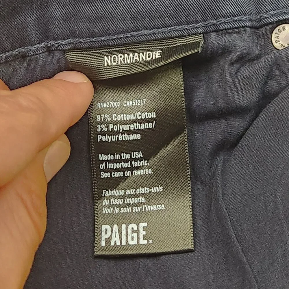 Paige‎ Normandie Pants Men's 33x34 Blue Slim Straight Stretch USA 5-Pocket